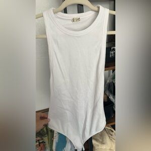 Free People white tank body suit size M. NWOT